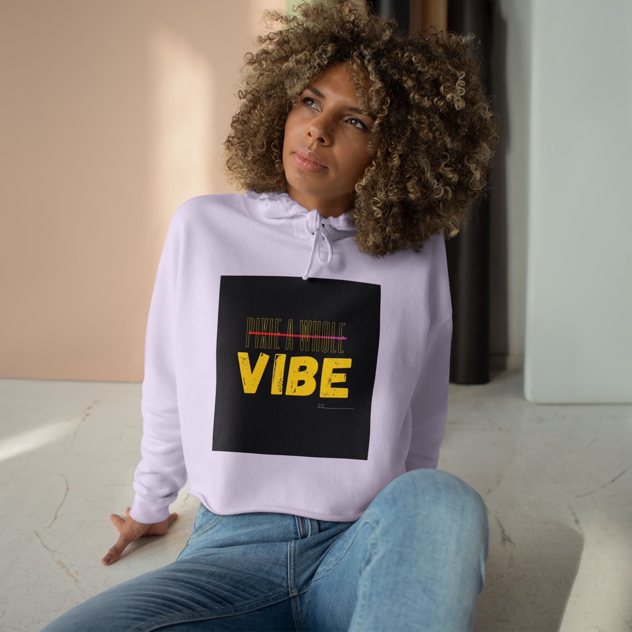 "PIXIE A WHOLE VIBE"Crop Hoodie Printify