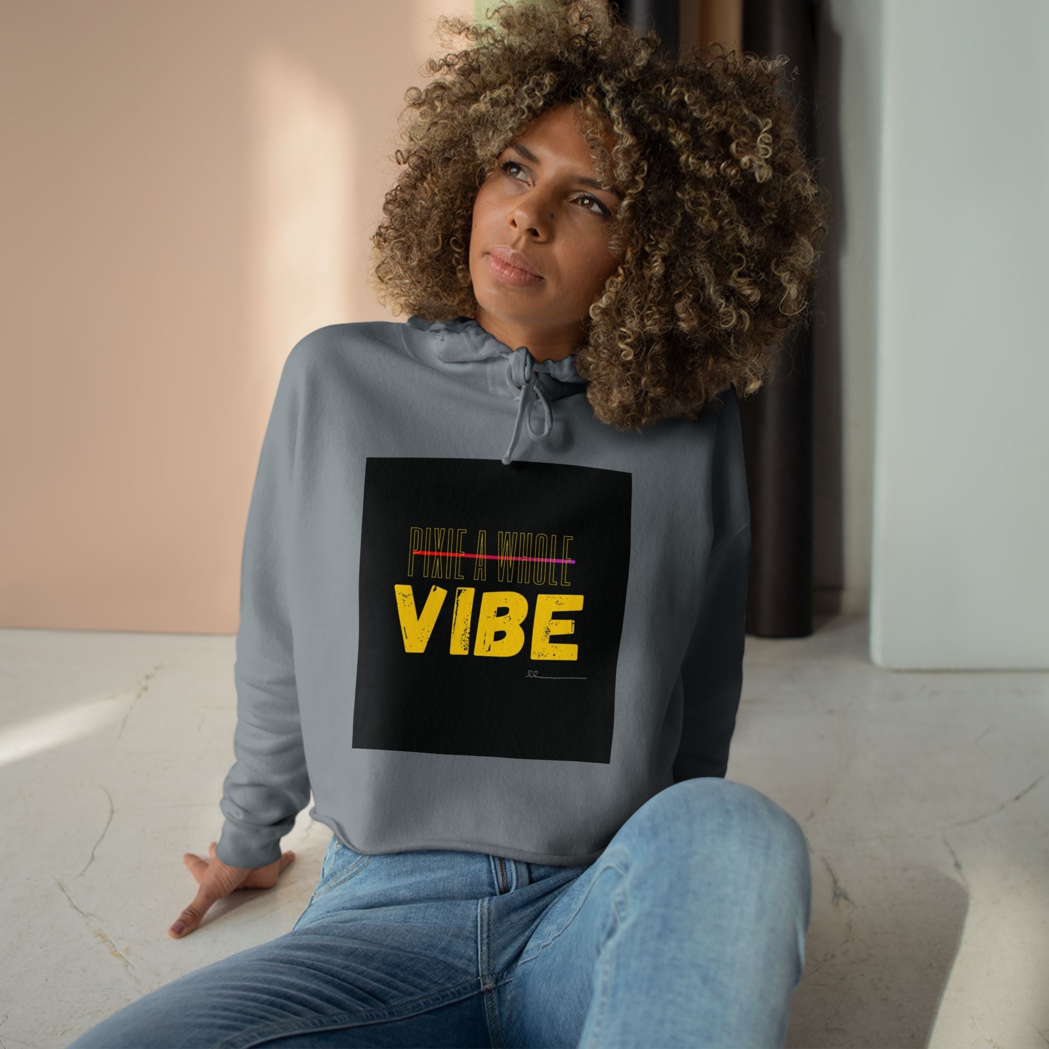 "PIXIE A WHOLE VIBE"Crop Hoodie Printify