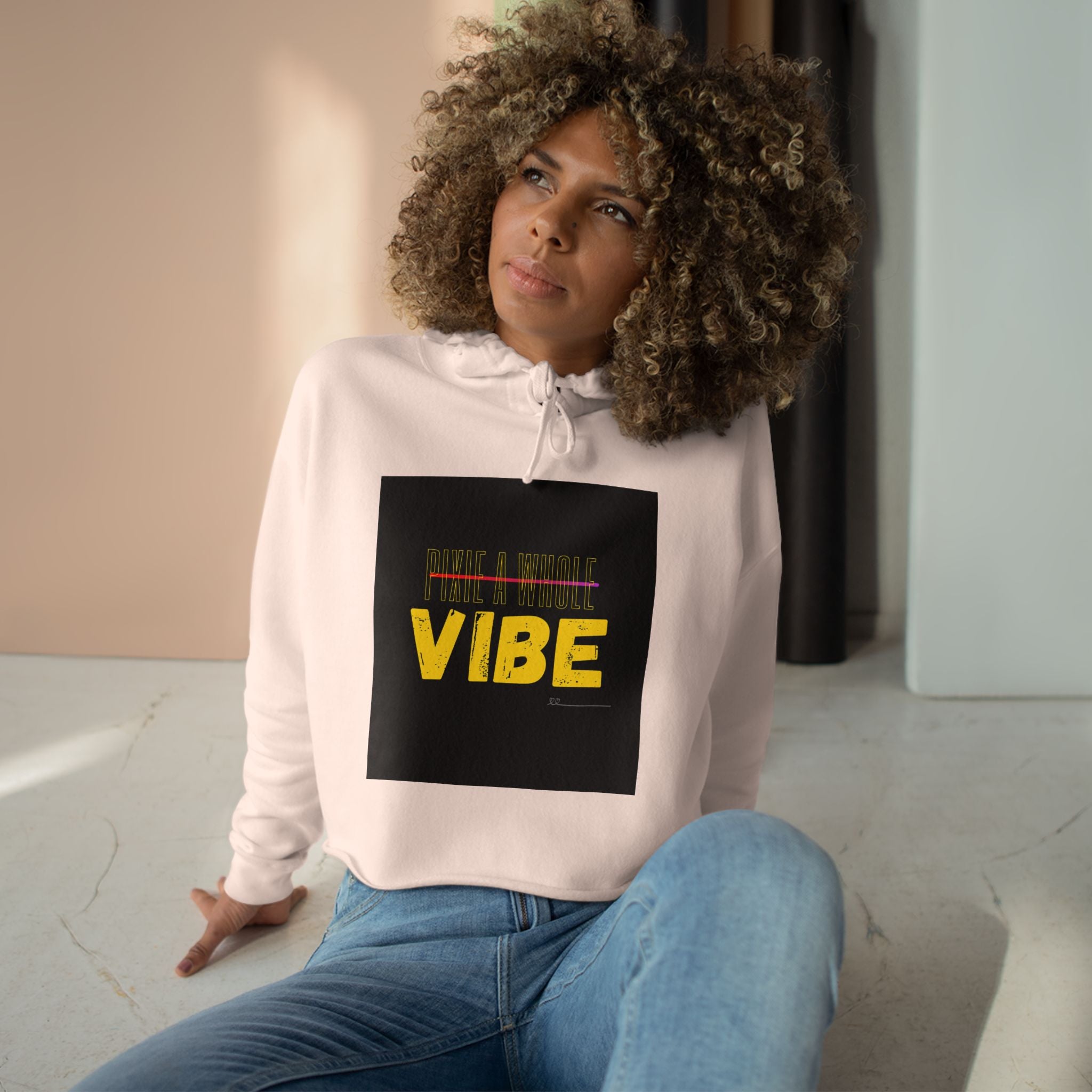 "PIXIE A WHOLE VIBE"Crop Hoodie Printify