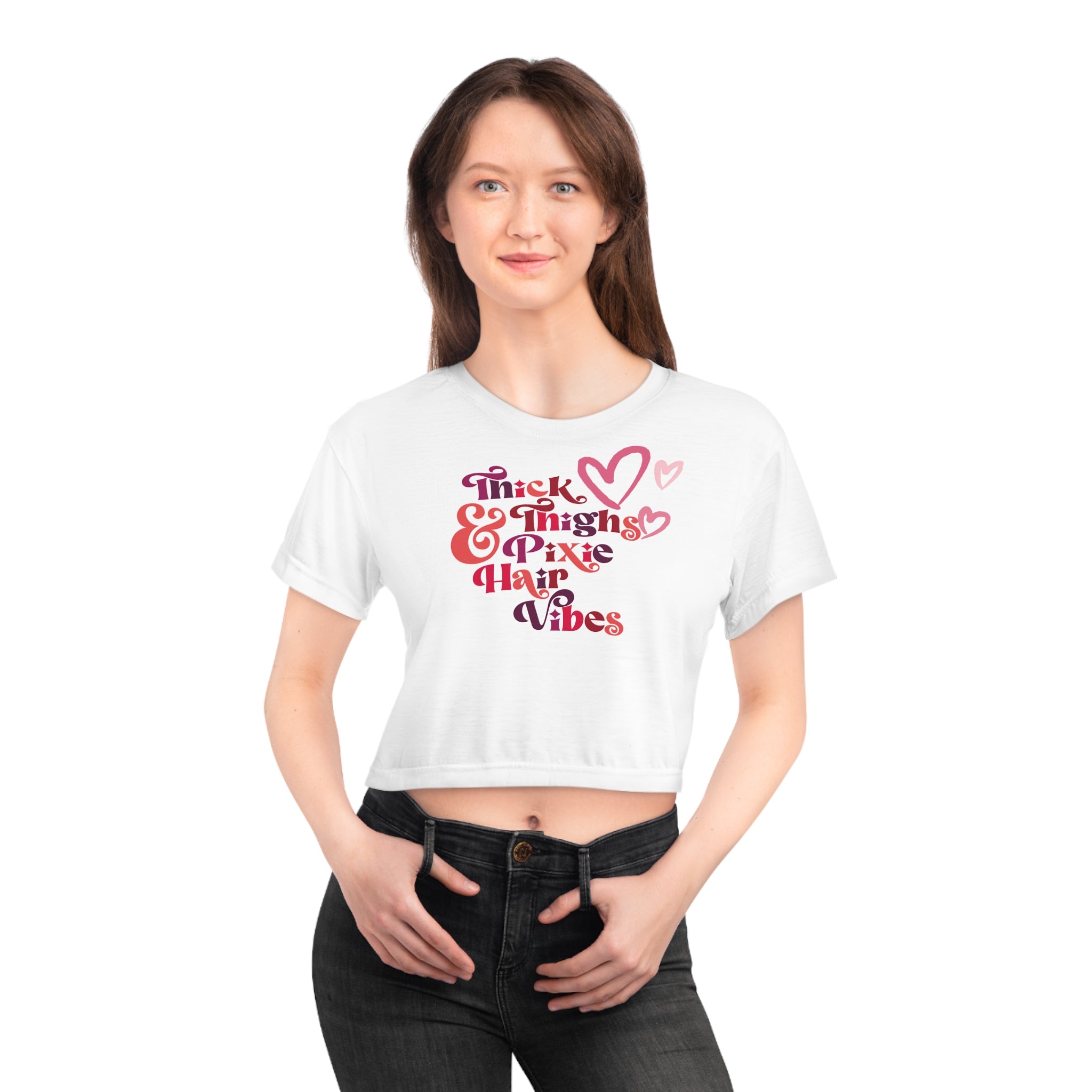 Thick Thighs Crop Tee Shirt Printify